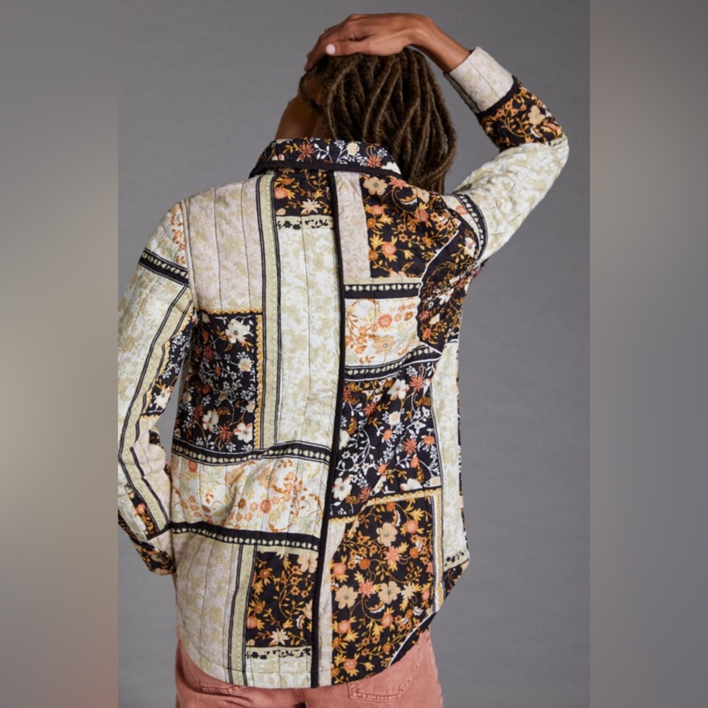 Anthropologie Patchwork Quilted Shirt Jacket